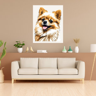 Poster d'art pop de Chien Poméranie