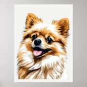 Poster d'art pop de Chien Poméranie (Devant)