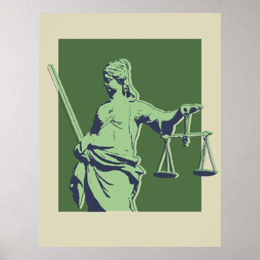 Poster d'art pop de Green Lady Justice (Devant)