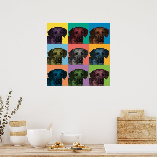 Poster d'art pop de Rhodesian Ridgeback (Cuisine)