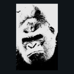 Poster d'art pop Gorilla en colère<br><div class="desc">Oeuvres et images d'animaux sauvages - Visage de gorille en colère</div>