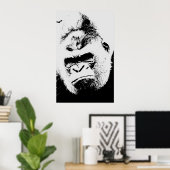 Poster d'art pop Gorilla en colère (Bureau à domicile)