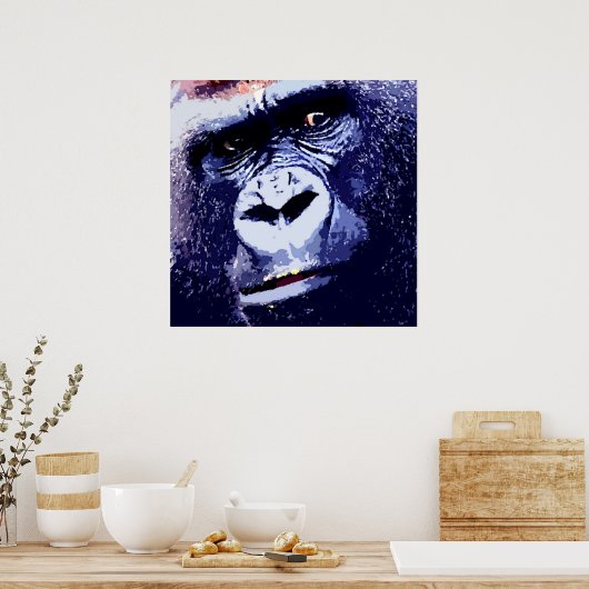 Poster d'art pop Gorilla Imprimer (Cuisine)