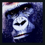 Poster d'art pop Gorilla Imprimer<br><div class="desc">Gorilla Head Pop Art Photographie numérique Oeuvre - Animaux sauvages Gorilles de montagne Photos - Gorille de montagne Visage Fermer Look - Primates Oeuvre d'art</div>