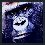 Poster d'art pop Gorilla Imprimer<br><div class="desc">Gorilla Head Pop Art Photographie numérique Oeuvre - Animaux sauvages Gorilles de montagne Photos - Gorille de montagne Visage Fermer Look - Primates Oeuvre d'art</div>