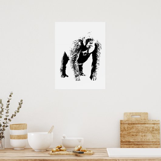 Poster d'art pop Gorilla Imprimer (Cuisine)
