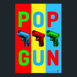 Poster d'art Pop Gun<br><div class="desc">Pop art rencontre les armes (et les puns) dans ce design frais basé sur la culture pop art moderne emblématique des années 60. Ajoutez une couleur amusante à n'importe quel espace : cubique,  grotte pour homme,  bureau,  tanière,  dortoir universitaire.</div>