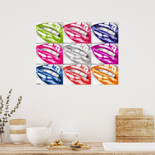 Poster d'Art Pop Lips Hot (Amélioré!) (Cuisine)