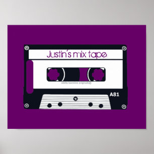 POSTER D'ART POP PERSONNALISABLE vintage "MIX TAPE