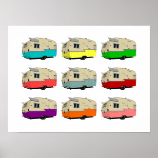Poster d'art pop Shasta Trailer vintage