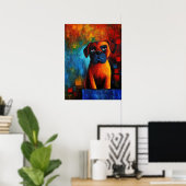 Poster d'art Portrait de chien (Bureau à domicile)