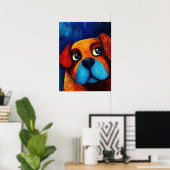 Poster d'art Portrait de chien (Bureau à domicile)
