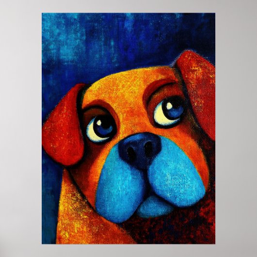 Poster d'art Portrait de chien (Devant)
