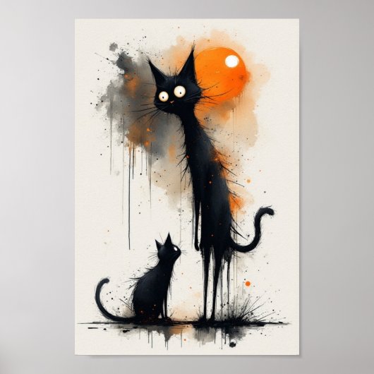 Poster d'art pour chat coloré (Devant)