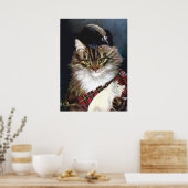 Poster d'art pour chats vintage Highland Imprimer (Cuisine)