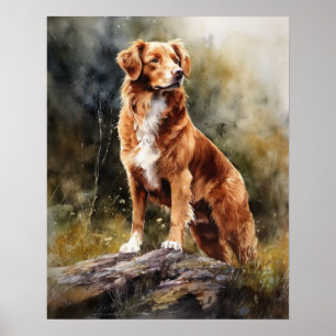 Poster d'art pour chiens de chasse de la Nouvelle-