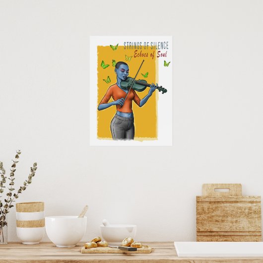Poster d'art pour filles violon (Cuisine)