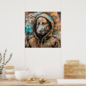 Poster d'art pour les femmes avec Masque Graffiti (Cuisine)