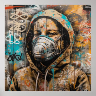 Poster d'art pour les femmes avec Masque Graffiti