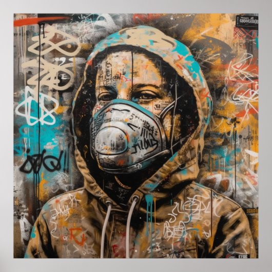 Poster d'art pour les femmes avec Masque Graffiti (Devant)