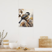 Poster d'art pour oiseaux en chickadee (Cuisine)