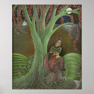 Poster d'art "Princesse de l'Inde" en bronze matte
