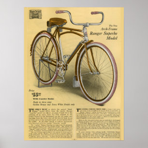 Poster d'art publicitaire de la Vintage Bicycle Ra