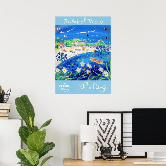 Poster d'art : Puffin Days, Art of Tresco (Bureau à domicile)