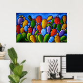 Poster d'art Rainbow Prickly Pear Cactus (Bureau à domicile)