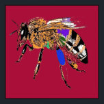 Poster d'art Red Bee Pop<br><div class="desc">présente une copie de la peinture pop art "Dusky Red Bee Pop Art" de l'artiste écossais MWright.</div>