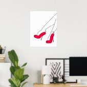 Poster d'art Red High Heel Shoe Line (Bureau à domicile)