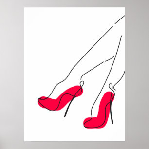 Poster d'art Red High Heel Shoe Line