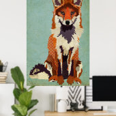 Poster d'art Red & Violet Fox (Bureau à domicile)