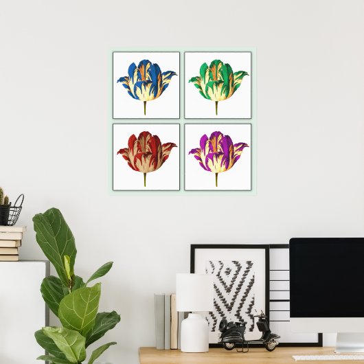 Poster d'art Rembrandt Tulip Pop Print (Bureau à domicile)
