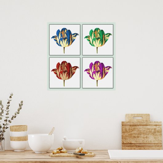 Poster d'art Rembrandt Tulip Pop Print (Cuisine)
