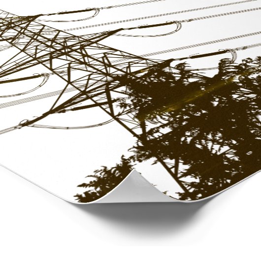 Poster d'art Retro Power lines (Coin)