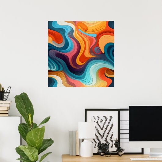 Poster d'art rétrodélique (Bureau à domicile)