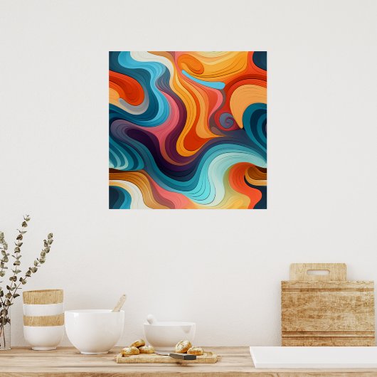 Poster d'art rétrodélique (Cuisine)