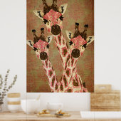 Poster d'art Rosa & Copper Giraffes (Cuisine)