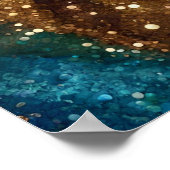 Poster d'art rose Abstrait parties scintillant (Coin)