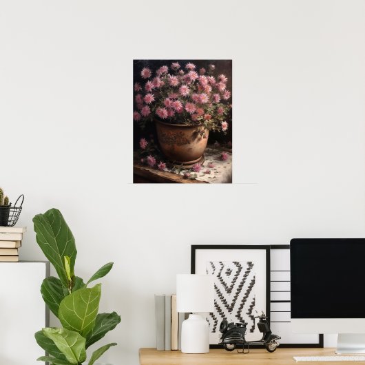 Poster d'art rose Aster (Bureau à domicile)