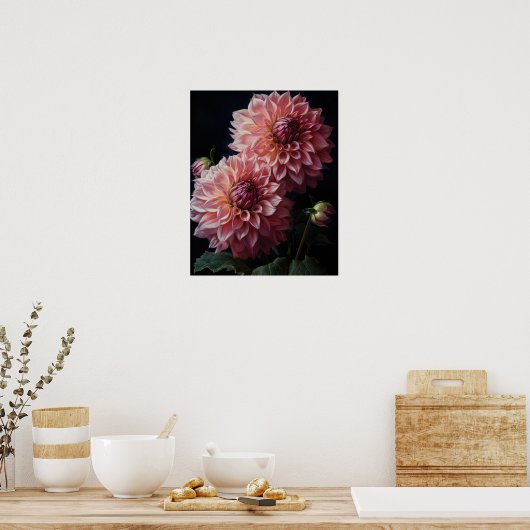 Poster d'art rose Dahlia (Cuisine)