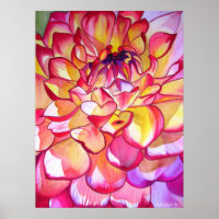 Poster d'art rose Dahlia