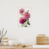 Poster d'art rose Dahlia (Cuisine)
