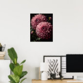 Poster d'art rose Dahlia (Bureau à domicile)