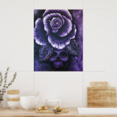 Poster d'art Rose du crâne "Purple Haze" (Cuisine)