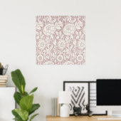 Poster d'art rose et Rose William Morris (Bureau à domicile)