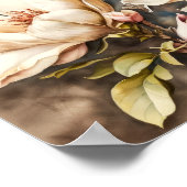 Poster d'art rose Magnolia Fleurs (Coin)