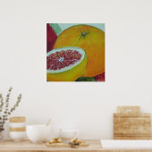 Poster d'Art Rouge Grapefruit (Cuisine)