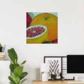 Poster d'Art Rouge Grapefruit (Bureau à domicile)